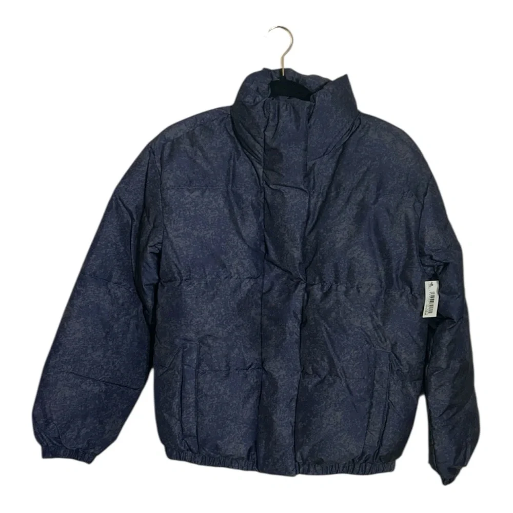 Daily Ritual Women’s Navy Blue‎ Speckled Puffer Coat Size XS NWT NEW